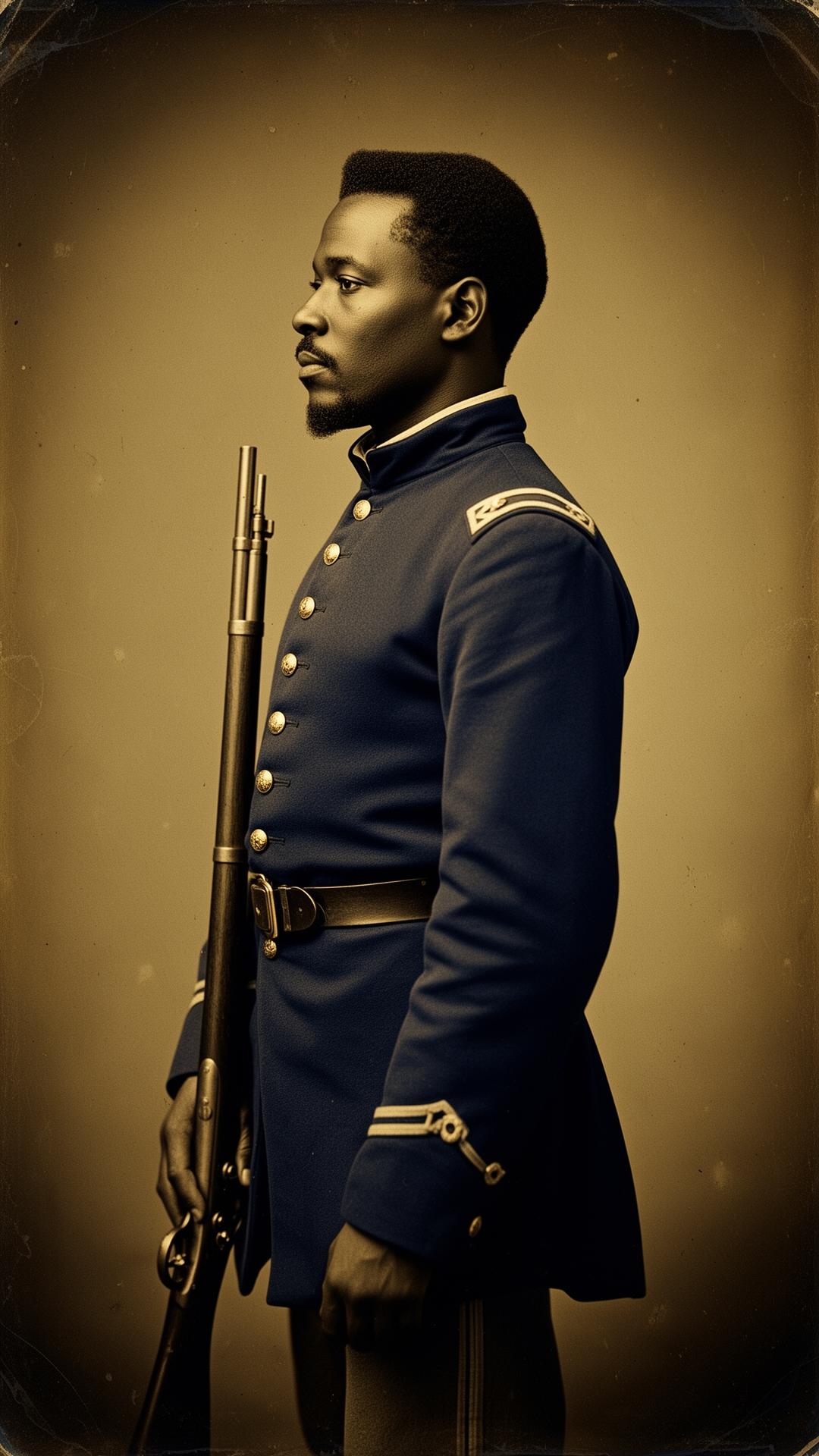 Portrait of a United States Colored Troops Union soldier from the Civil War era