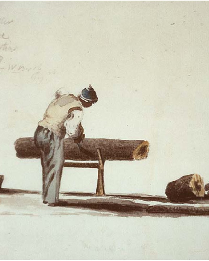 1788 watercolour by Captain William Booth depicting a Black Loyalist resident of Shelburne, Nova Scotia.